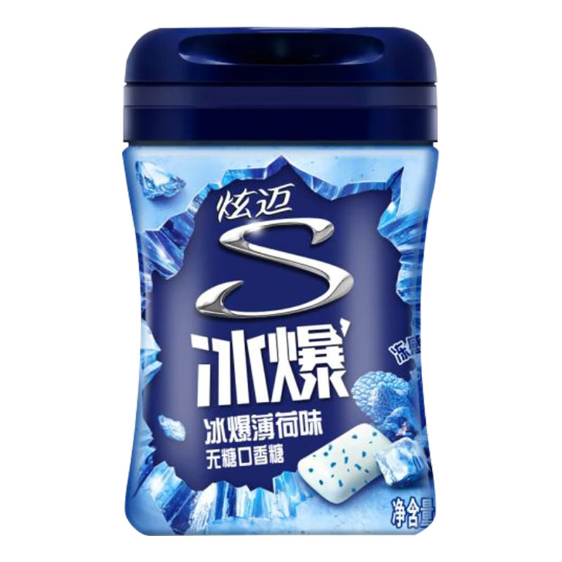 炫迈冰爆薄荷味无糖颗粒口香糖56g(40粒)