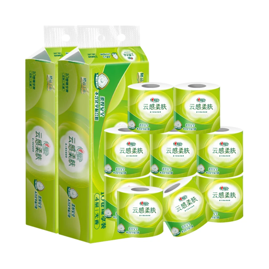 心相印云感四层立体压花有芯卷纸150g*20粒