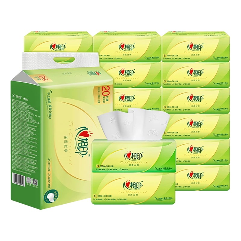 心相印茶语丝享三层纸面巾100抽*20包
