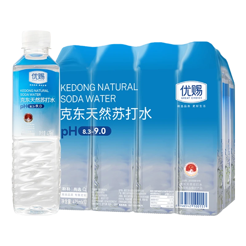 优赐克东天然苏打水475ml*12瓶
