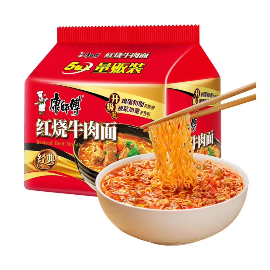 康师傅袋面五入红烧牛肉490g