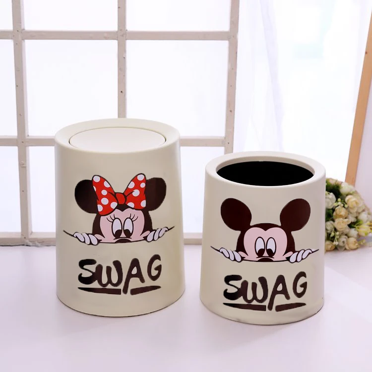 米妮垃圾桶2024新款高颜值客厅家庭室内卫生间家用纸篓双层可爱型