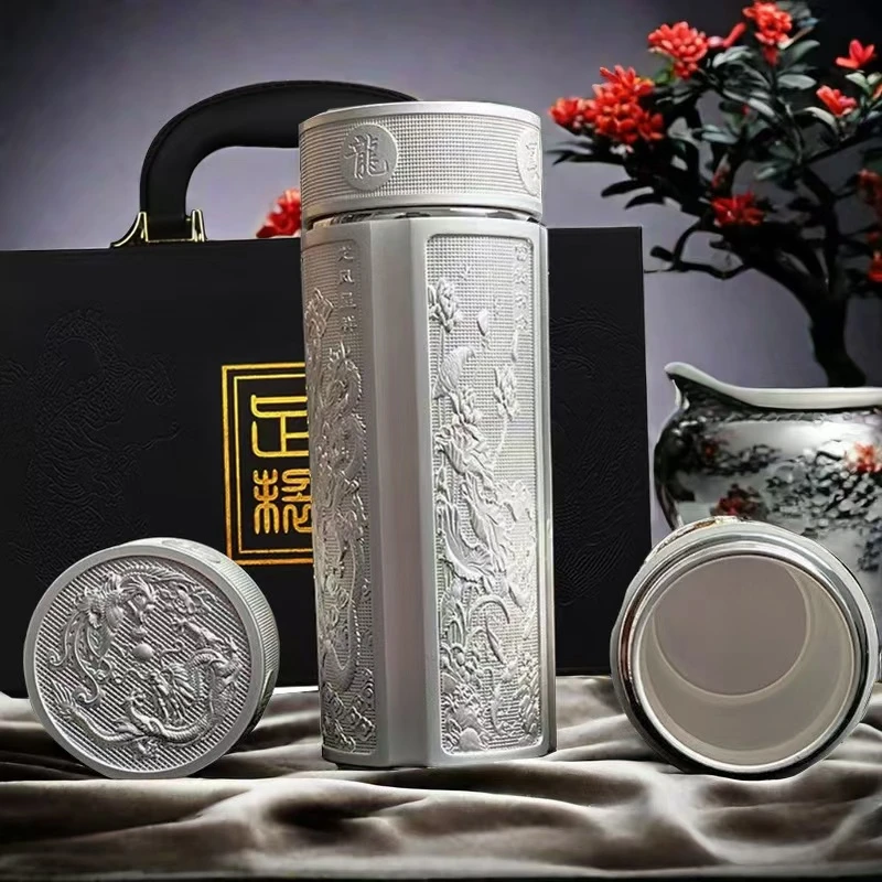 龙凤呈祥银杯子银离子保温杯精美创意高端高档礼品复古送礼水杯