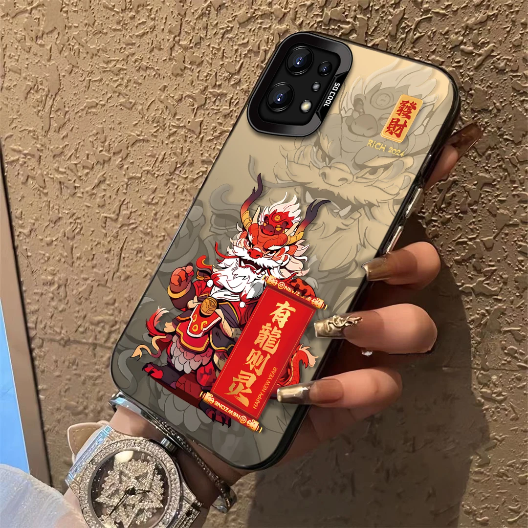 适用于【OPPO】FindX5新款龙行大运国潮全包防摔手机壳