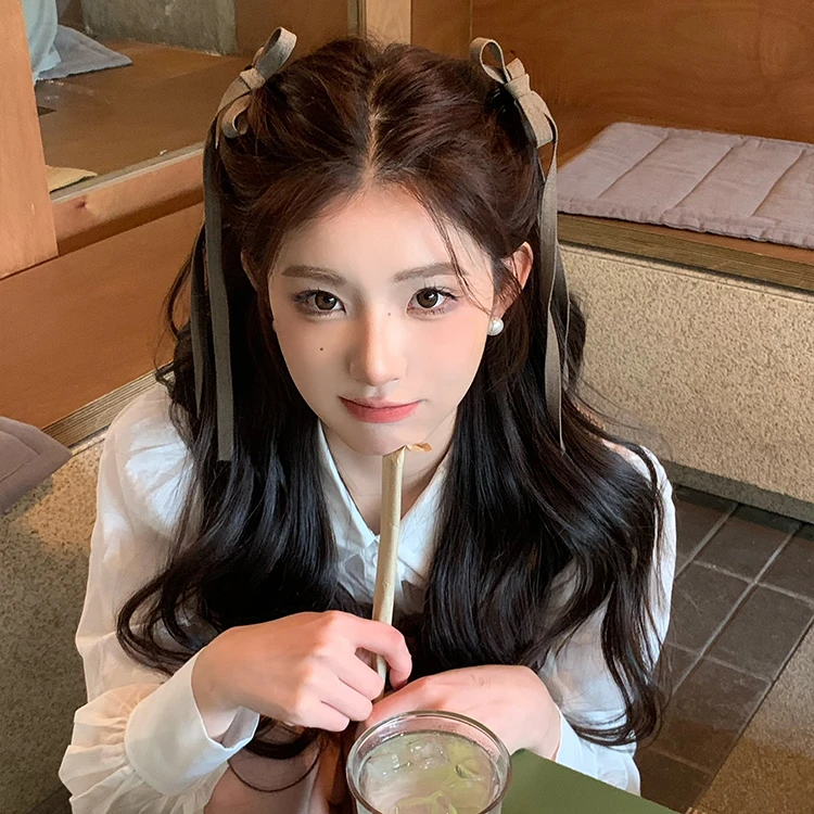 学院系甜妹~ 栗子蝴蝶结头饰飘带抓夹女高级感芭蕾风绑发丝带发夹