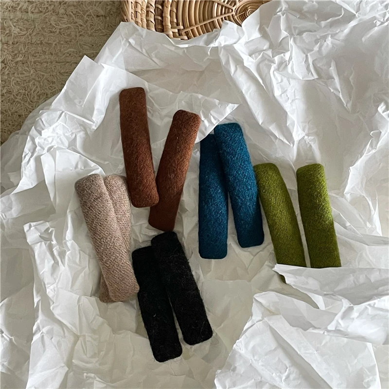 韩国新色 纯色长方形BB夹碎发刘海夹 文艺清新彩色布艺发夹边夹