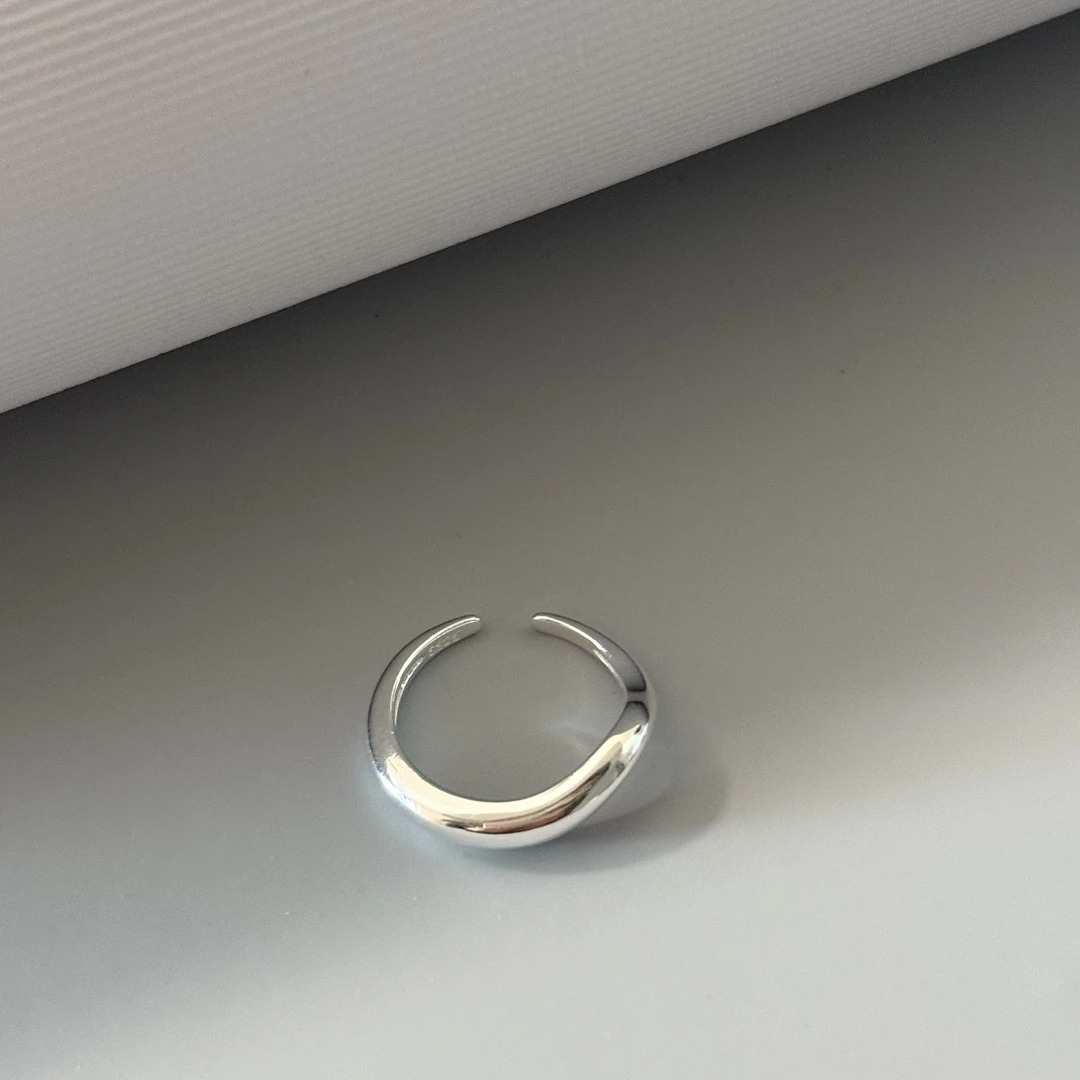 925银戒指 J1180   简韩新款不规则波浪尾戒