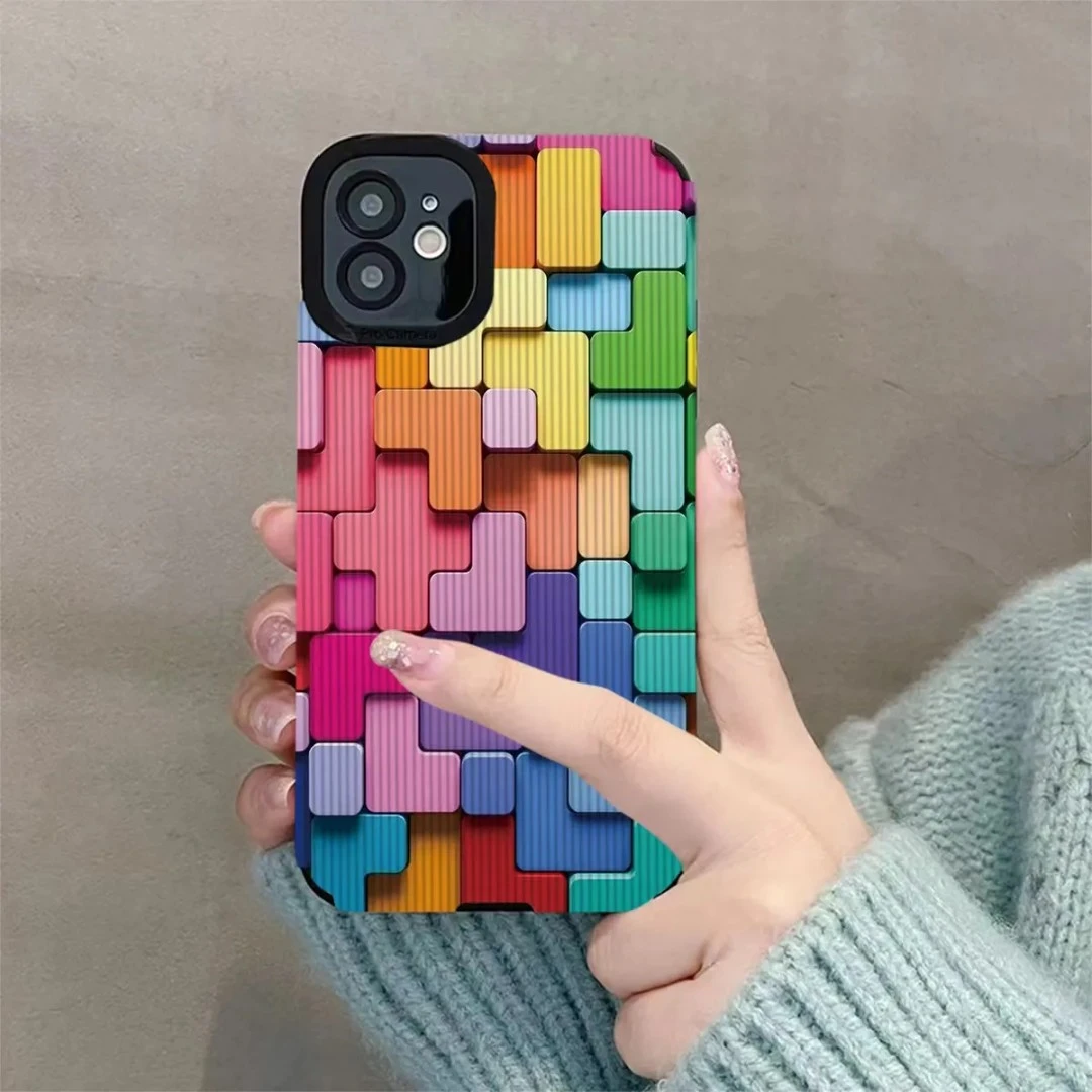 俄罗斯方块苹果14/华为/荣耀80/vivoS16/oppoRENO9/小米13手机壳