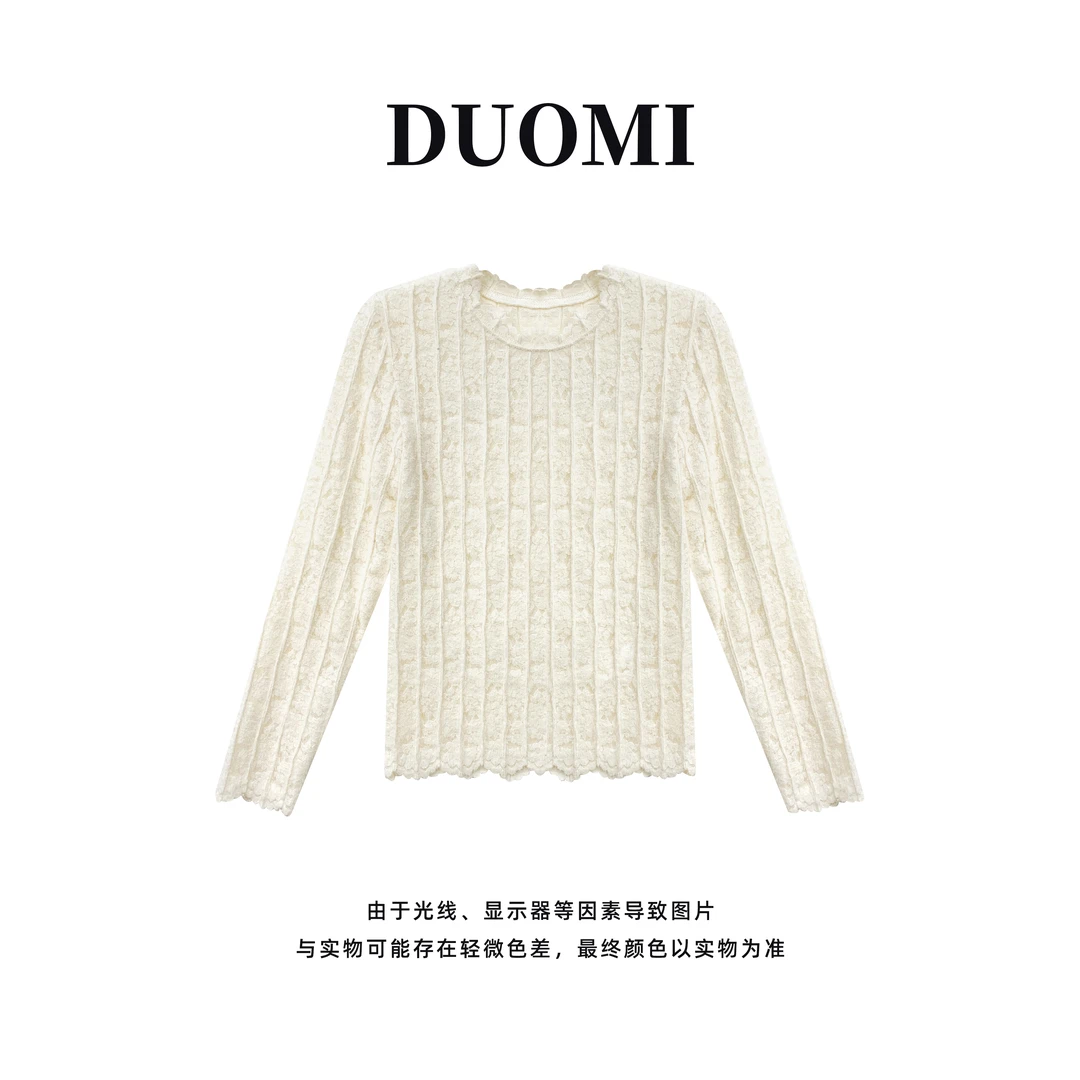 【DUOMI】秋季新款时尚小众设计风格花边设计感上衣D5621