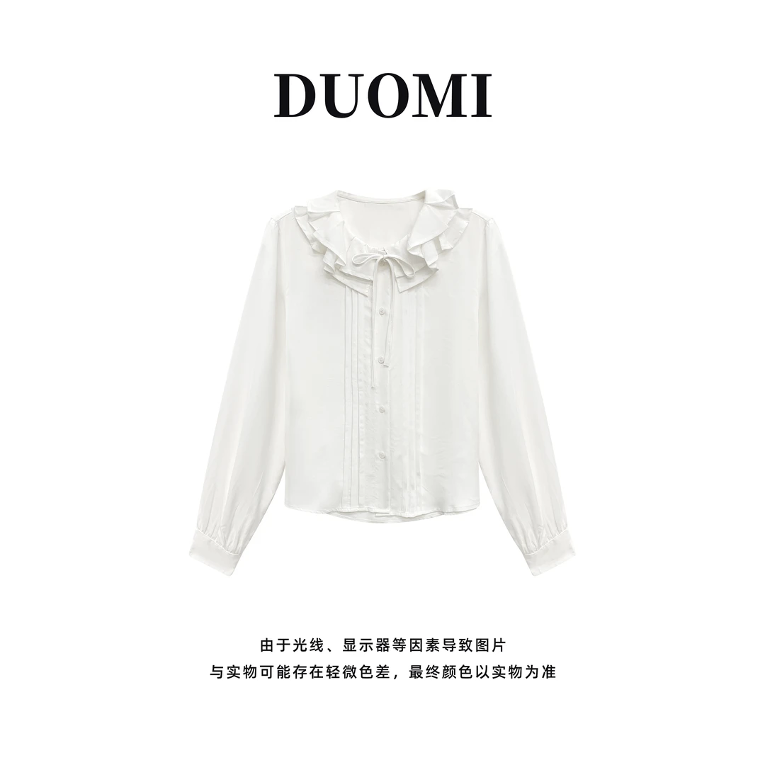 【DUOMI】秋季新款百搭时尚韩版小众设计感衬衫上衣D5770