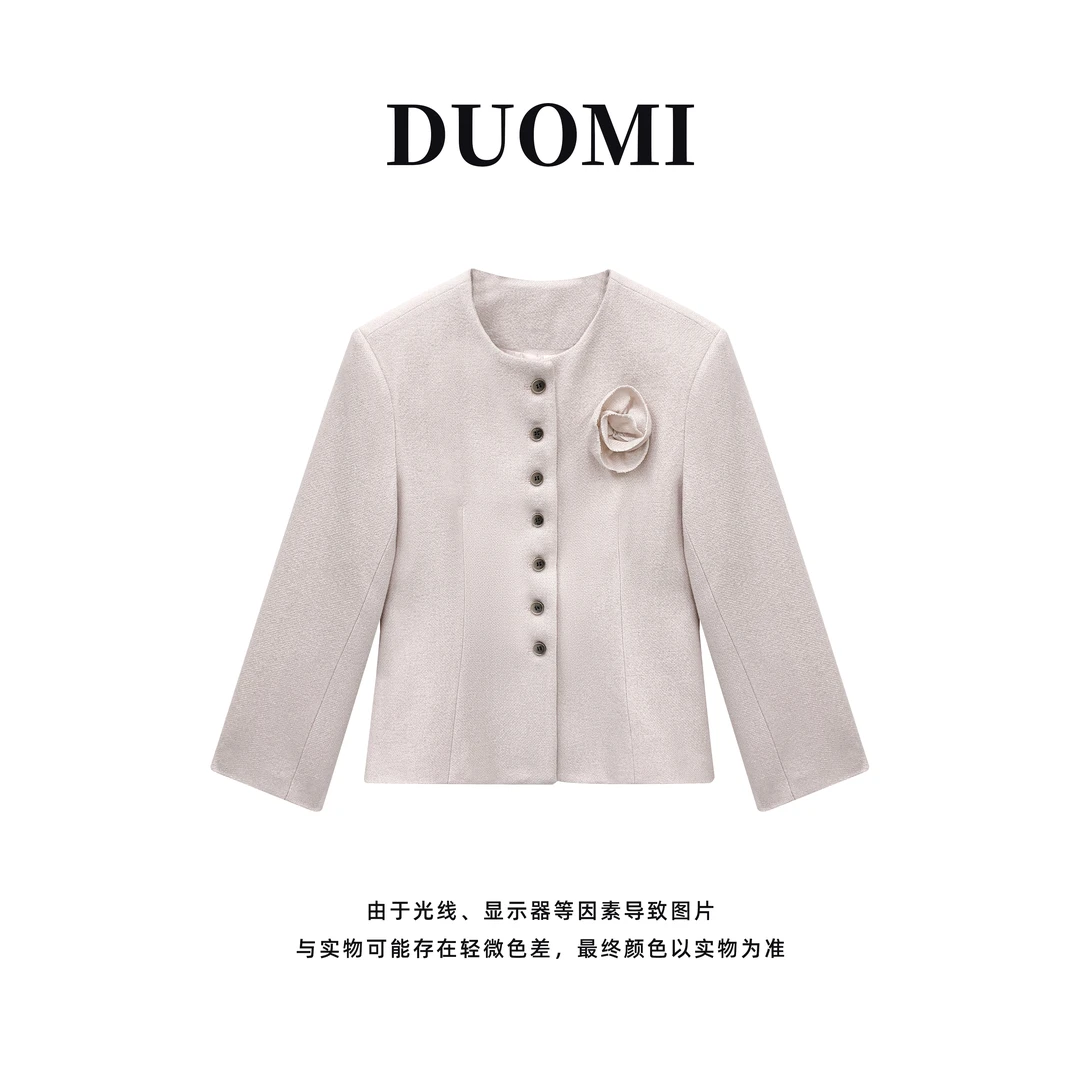 【DUOMI】秋季新款百搭时尚韩版小众设计感外套上衣D5558