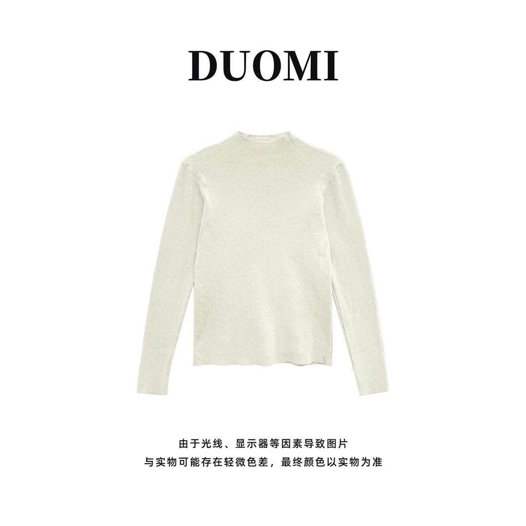 【DUOMI】秋季新款百搭时尚韩版小众设计感打底上衣D5752