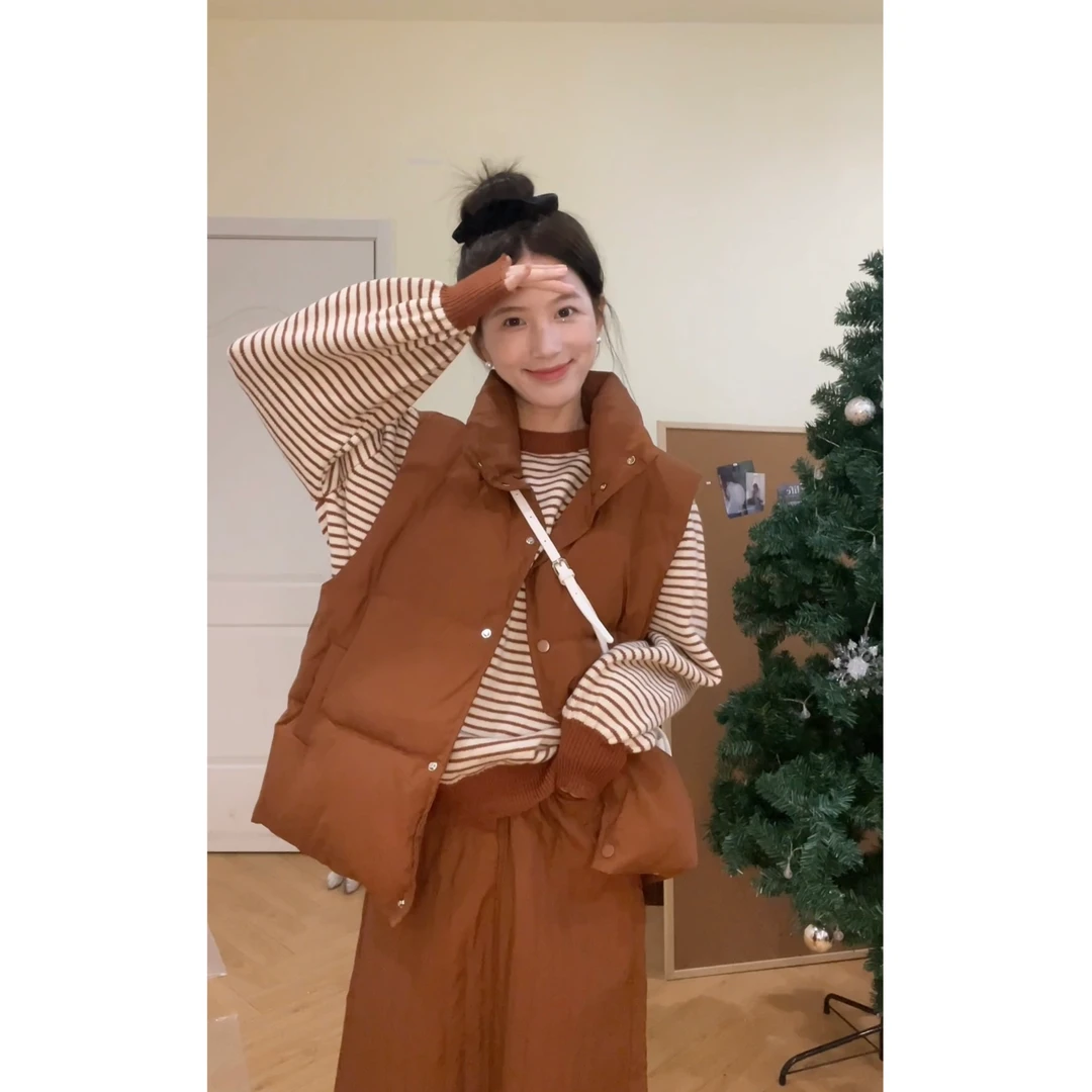 [YS] 冬款保暖马甲半裙套装~0739