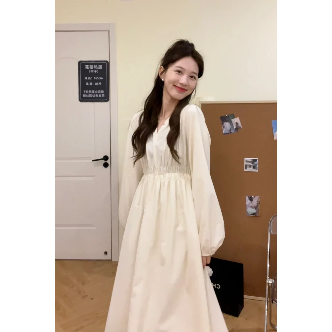 [芫荽私服] ‘’循环初恋‘’ 春季新款淑女度假百搭连衣裙0386