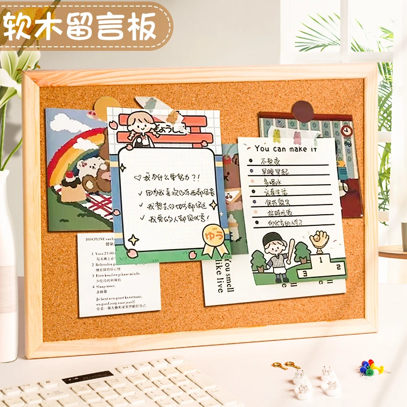 创意照片墙ins风挂式家用宿舍记事板原木图钉便签告示板软木板