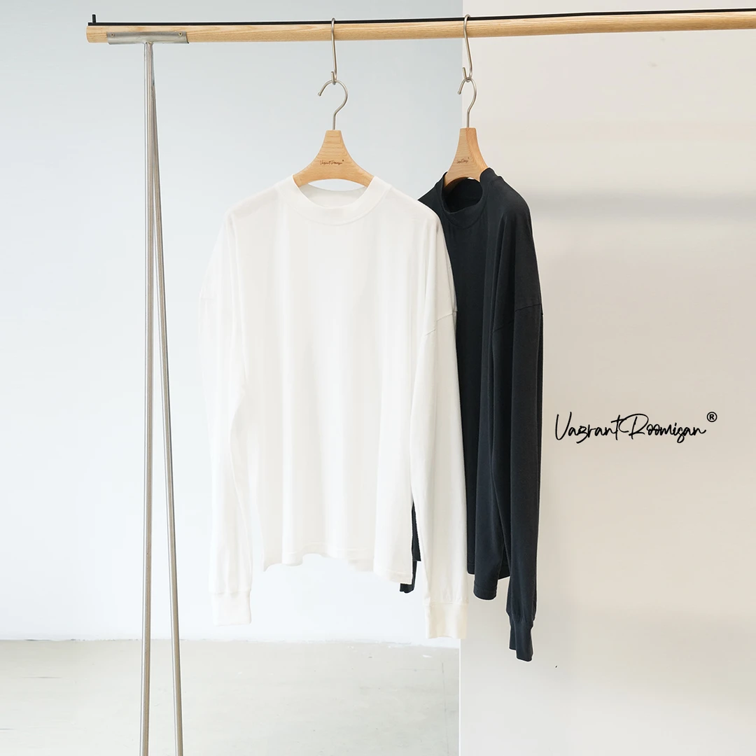 ROOMISAN【日本进口棉裸感廓型四季T恤】圆领后中线长袖T恤24407