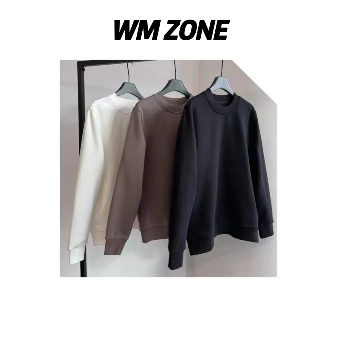 虎儿 3-2751 【男女同款】金属Logo加绒圆领卫衣