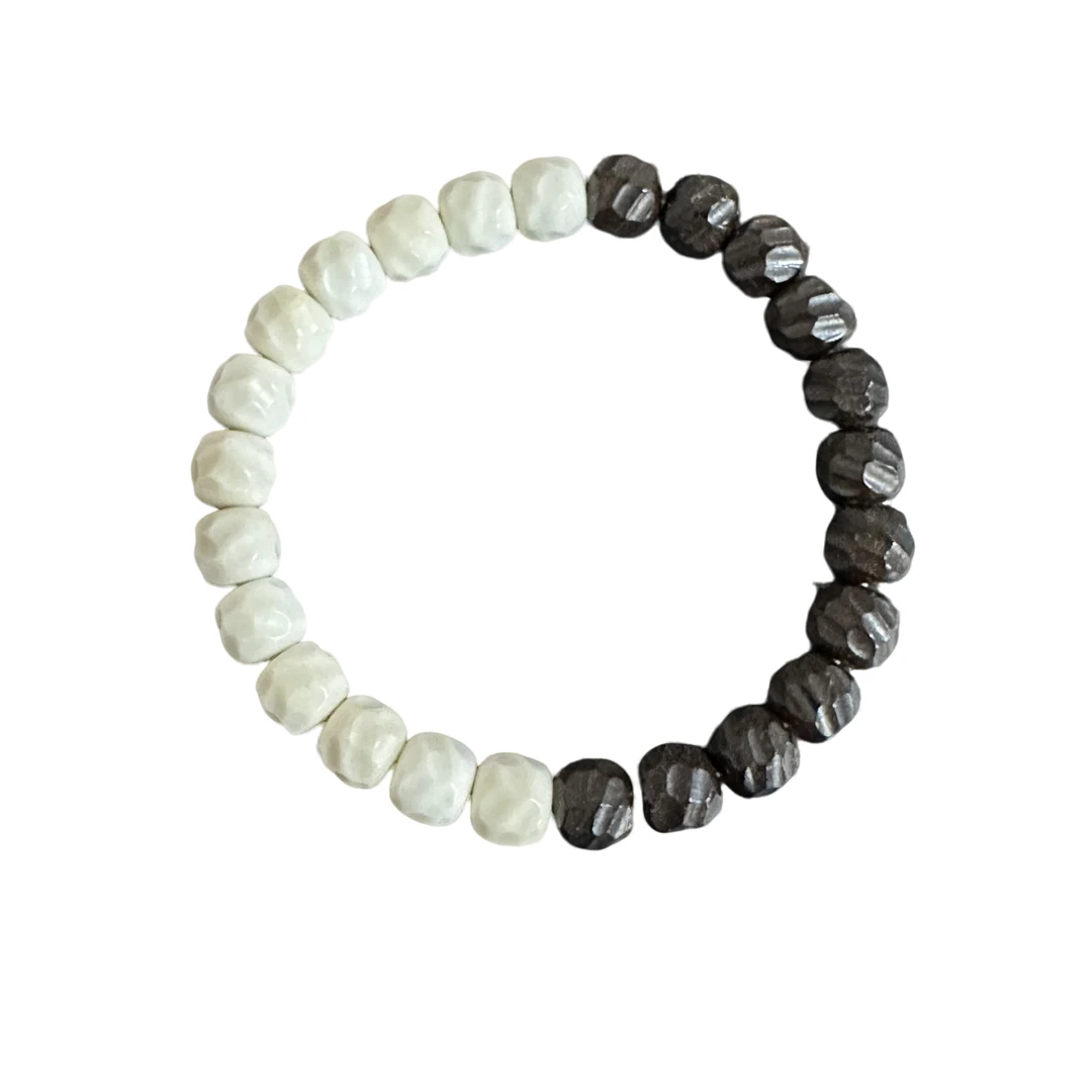 原生态椰蒂黑白双色手串