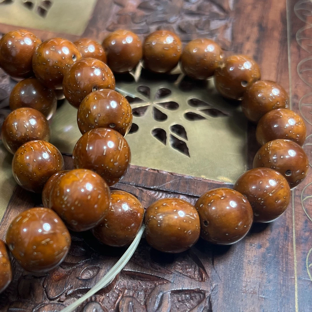 原生态紫金鼠鼓珠直切手串