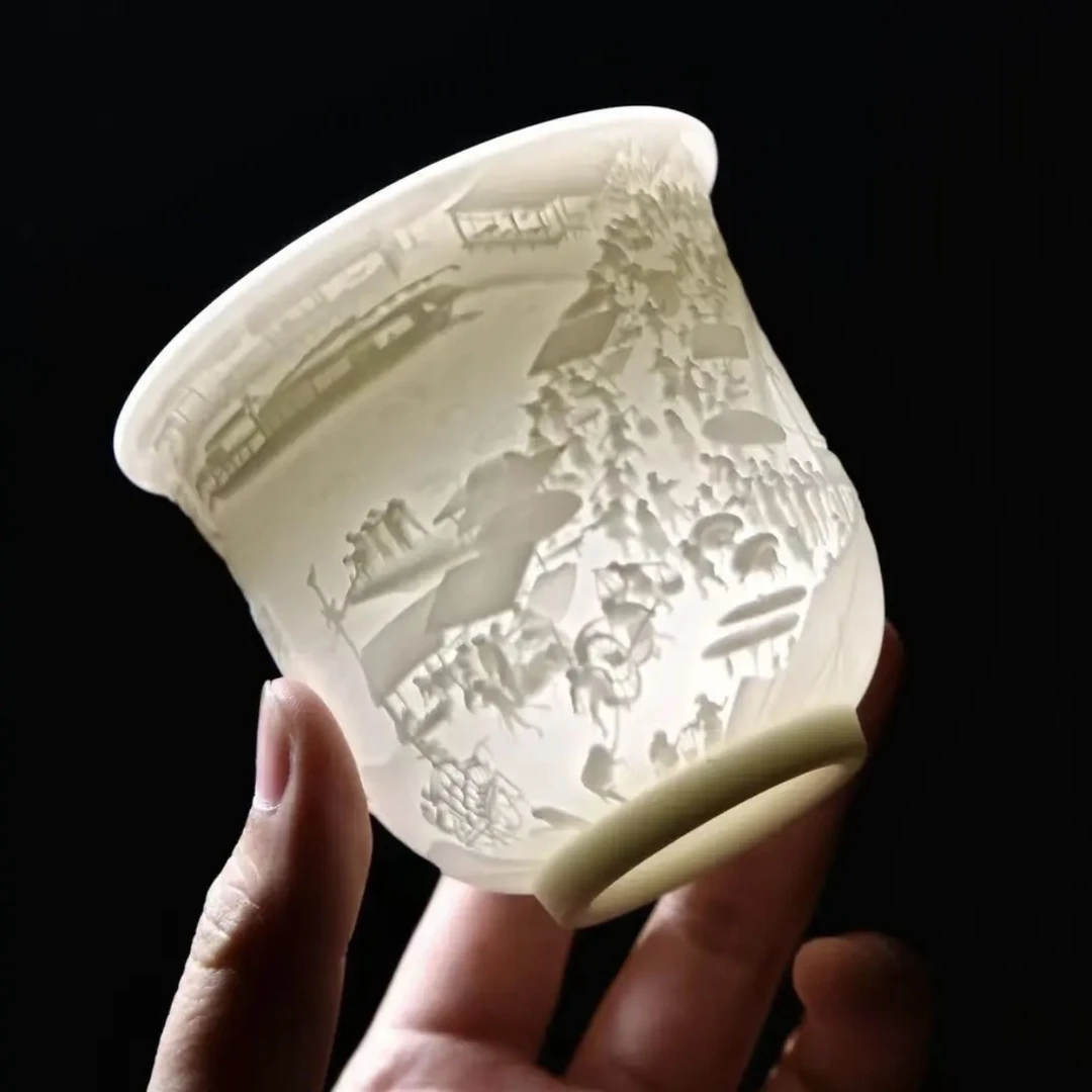 A 106素烧清明上河图主人杯