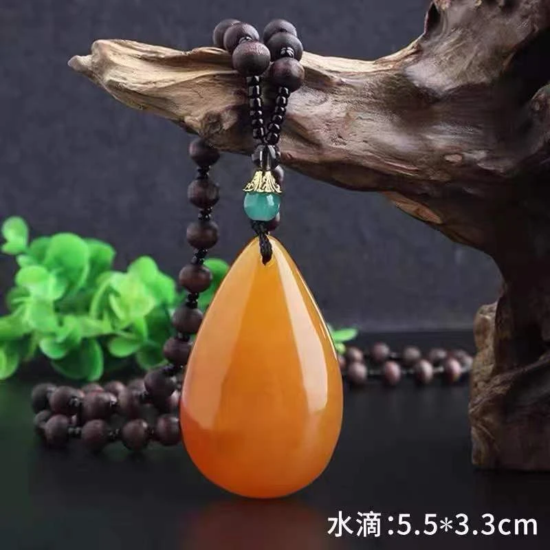 非金属亚克力吊坠 【夏芙娜】长款毛衣链新款百搭珠子水滴项链9999