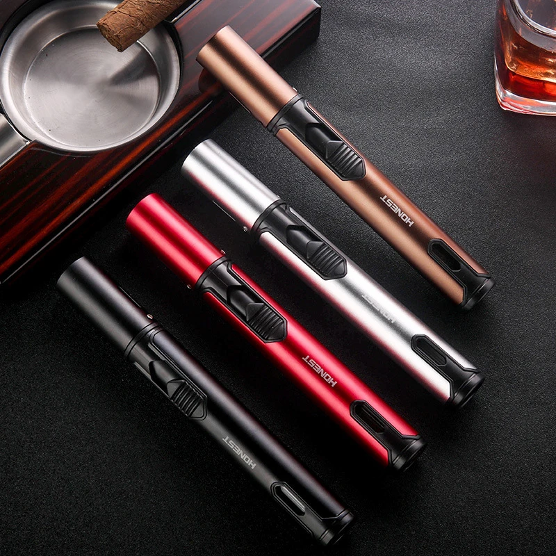 时尚高档便携男士雪茄打火机个性防风充气直冲家用大容量艾灸专用