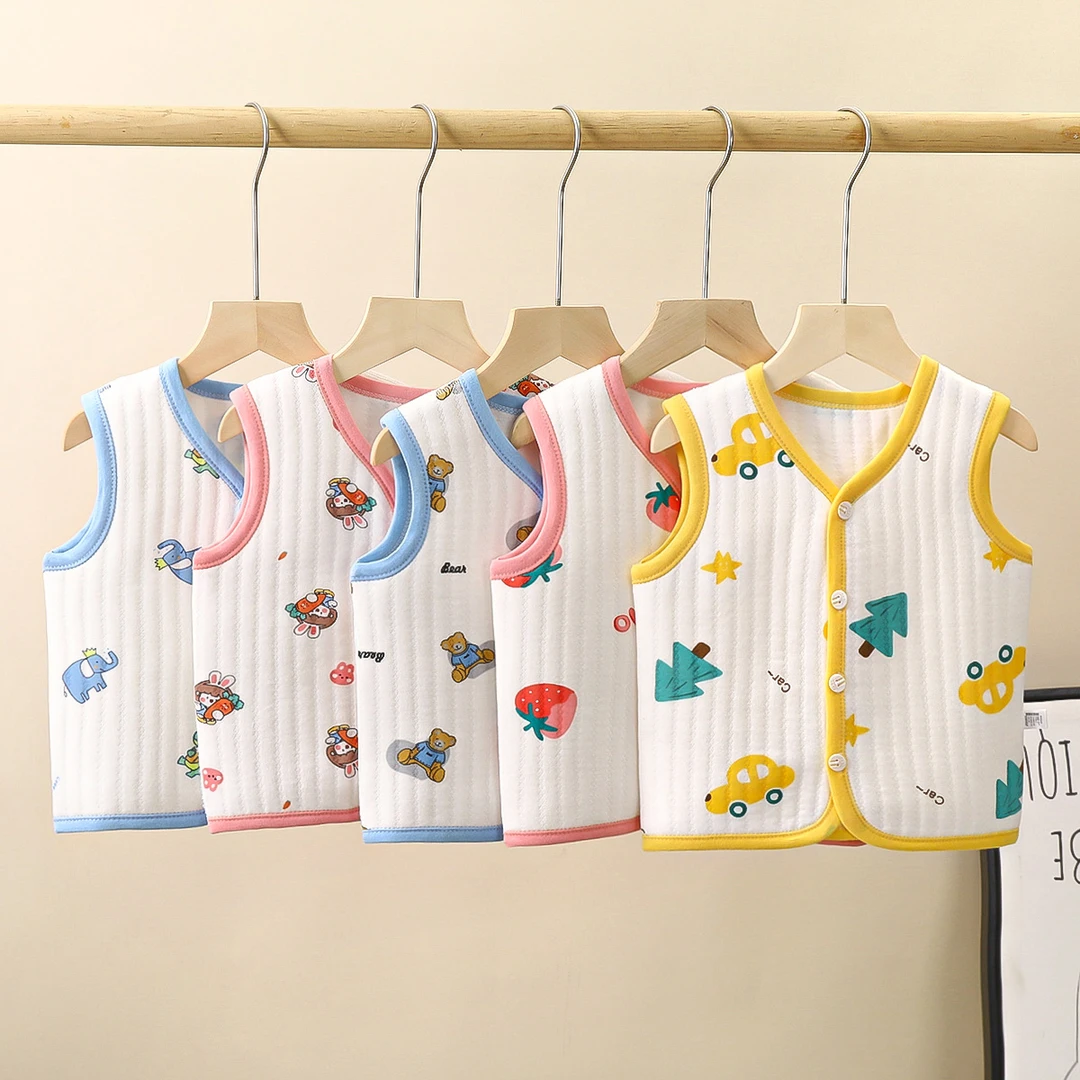 马甲婴儿宝宝加厚保暖春秋坎夹男童女童纯棉外穿暖背打底分体马夹