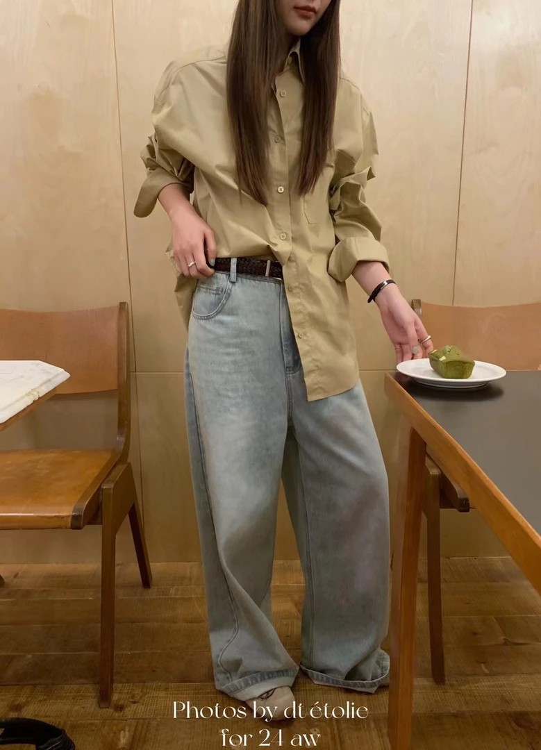 定制面料简约中长款衬衣外套