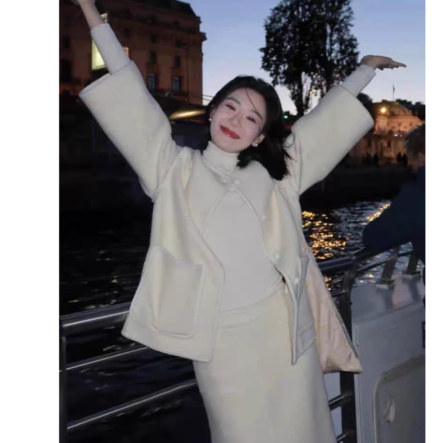 【钟意】B074（JS029）白色外套＋半身裙P6092