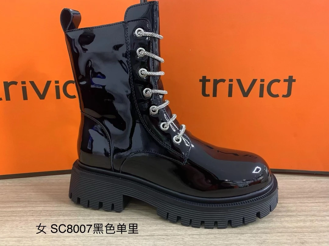 【钟意】X716马丁靴SC8007黑色单里