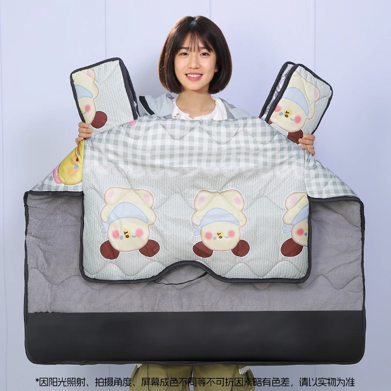 舒晴新款防寒冬季pu挡风被可爱风加厚加大拇指万用把手款