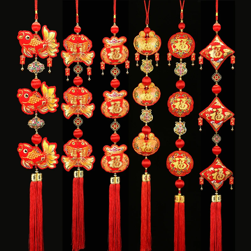 春节富贵红色手工节日2024新年装饰挂件龙年生肖挂饰客厅喜庆用品