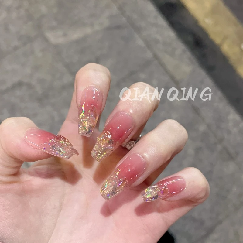 纯手工定制穿戴甲 壹心推荐 热恋情节美甲贴片可拆卸假指甲贴10片