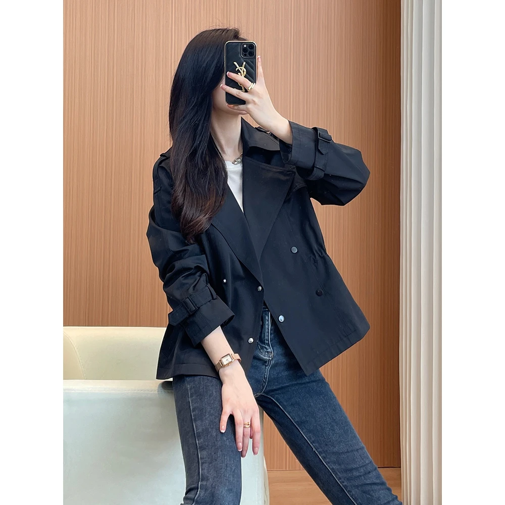 黑色风衣外套女春秋款小个子短款休闲高端春装女2025年新款小西装