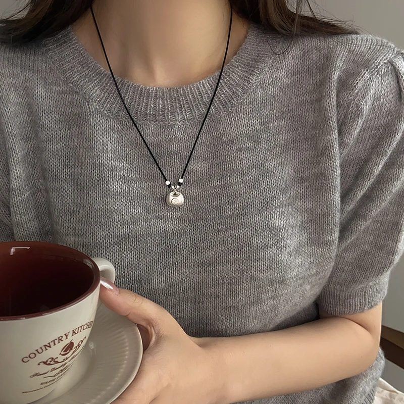 吊坠足银 999足银小胖福项链女款2025小众新中式国风吊坠首饰