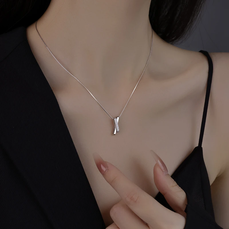 坠链均925银  925纯银项链女锁骨链轻奢小众设计感配饰高级颈链夏