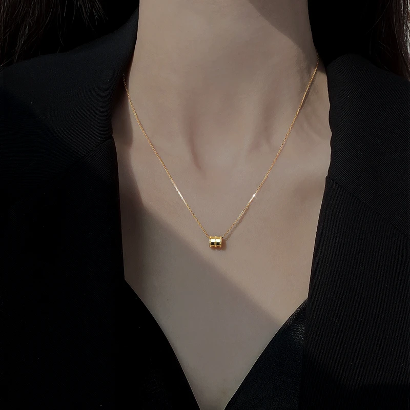 坠链均925银 纯银小蛮腰吊坠项链新款2025轻奢美拉德小众女锁骨链