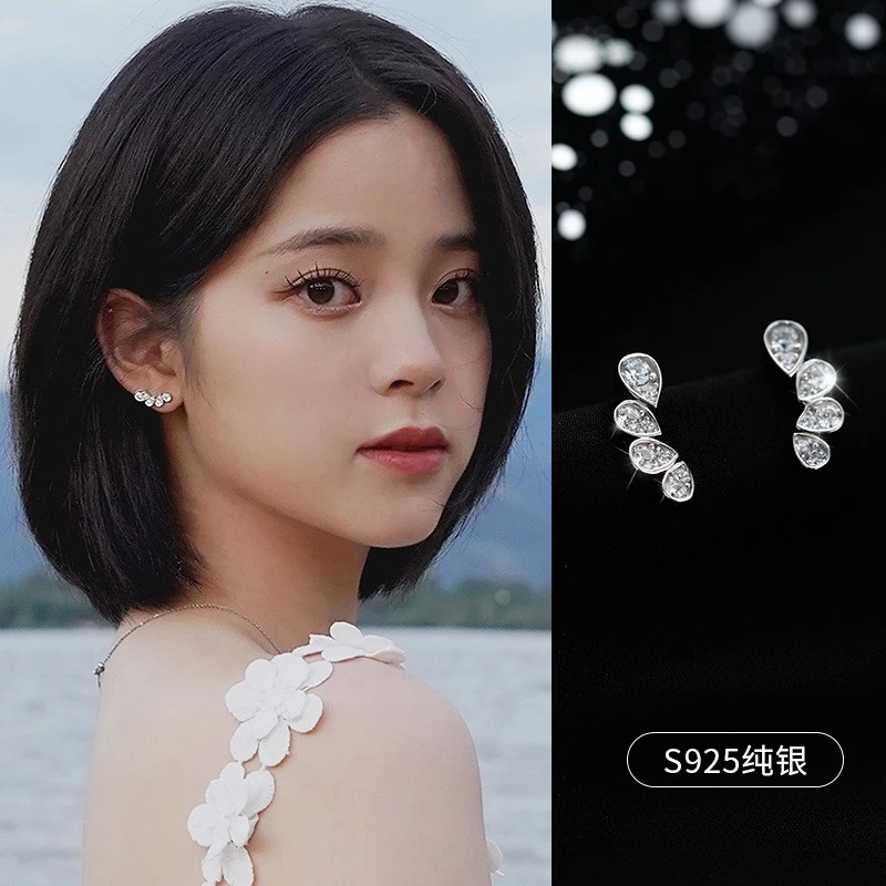 925银耳饰 欧阳娜娜同款耳环925纯银耳钉女潮小众设计高级感耳饰