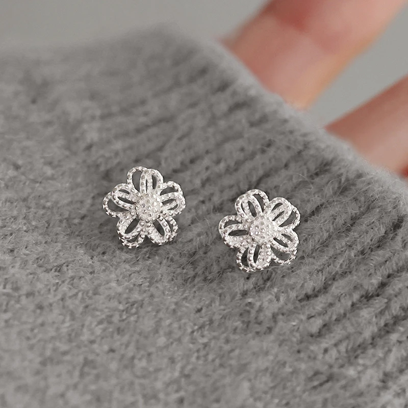 925银耳饰 925银小花耳钉小众女2025新款爆款高级感耳环纯银首饰