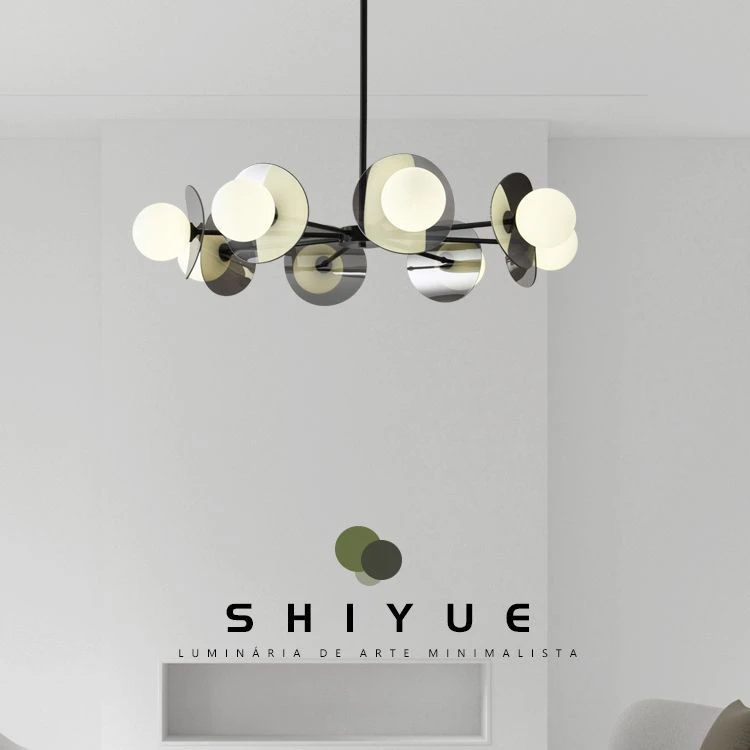 简约客厅吊灯意式全铜玻璃魔豆客厅主灯北欧简约现代餐厅卧室吊灯