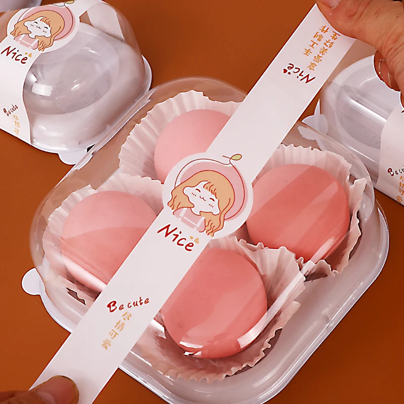 雪媚娘4粒创意蛋黄酥打包盒可爱2粒3粒甜品糕点网红盒子吸塑家用