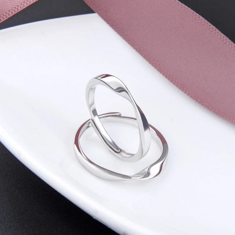 925银戒指 莫比乌斯对戒s925银情侣戒指一对男女士潮流个性饰品