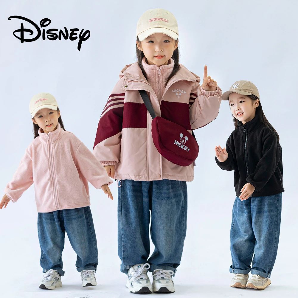 Disney儿童新款潮流百搭连帽外套内胆洋气两件套XBE3SJ716-ZB