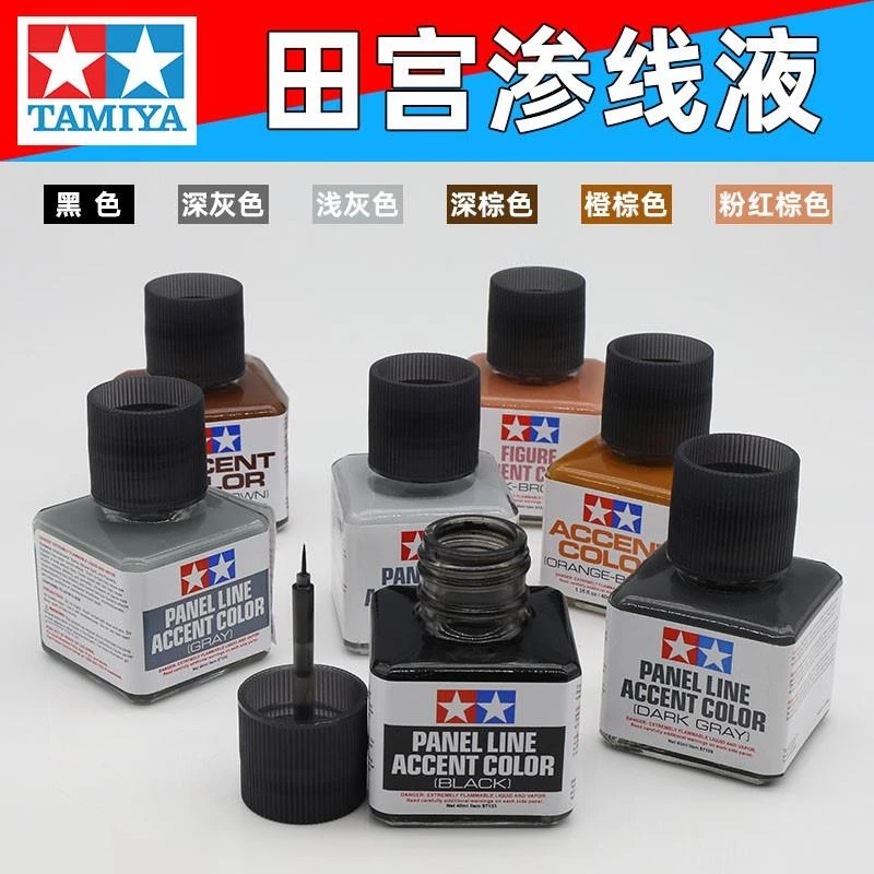 田宫渗线液 旧化渍洗液87131黑色灰色 高达模型素组制作上色工具