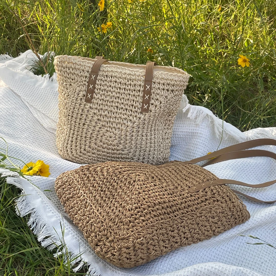 入秋超实用包包分享草编包包大容量单肩包高级感女士通勤托特包