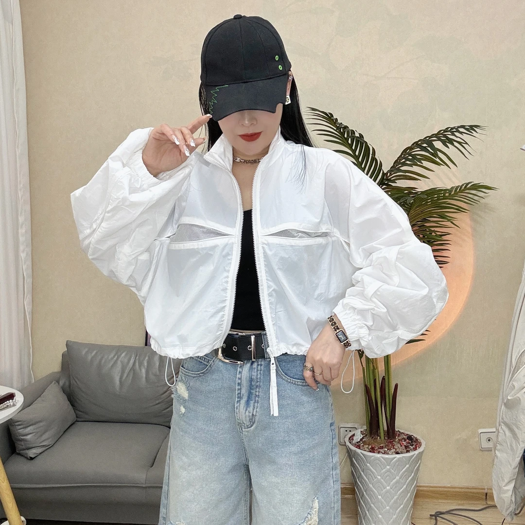 新品夏季宽松短款翻领拉链薄款时尚百搭日常休闲韩版上衣女短外套