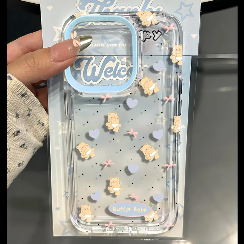 满屏小熊ins风适用iphone15苹果手机壳14软胶13/12Promax高颜值RQ