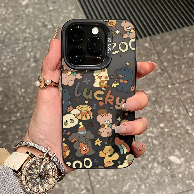满屏小动物ins风适用iphone15苹果手机壳14软胶13/12Pro创意小众
