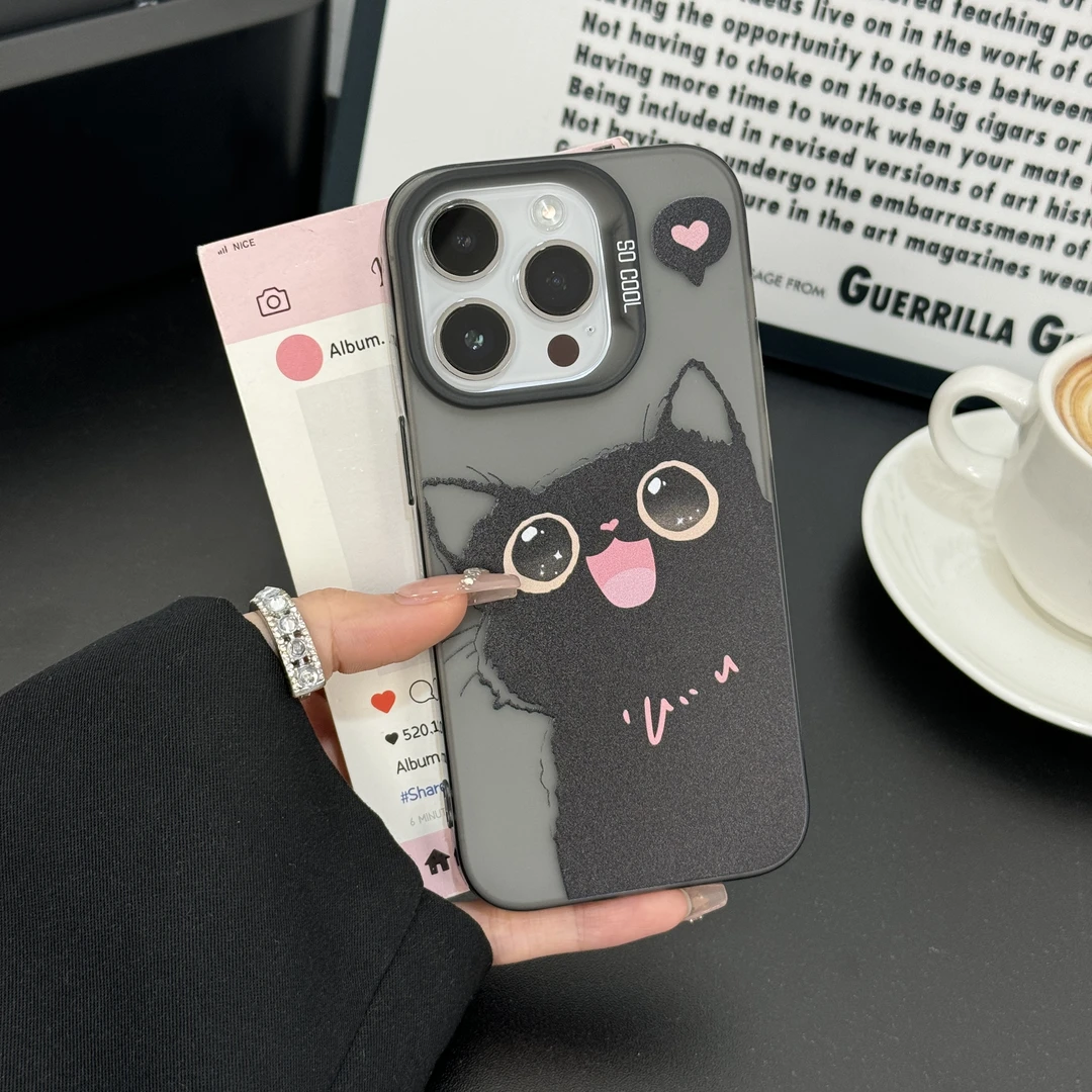 爱心猫咪ins风适用iphone15苹果手机壳14软胶13/12promax高颜值XM