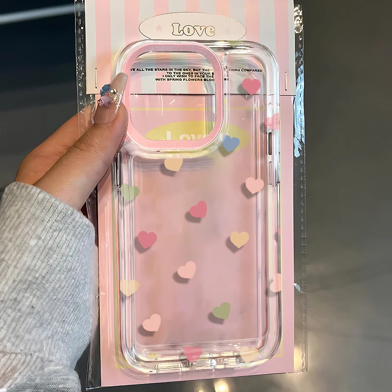 满屏爱心ins风适用iphone15苹果手机壳14软胶13/12promax高颜值RQ